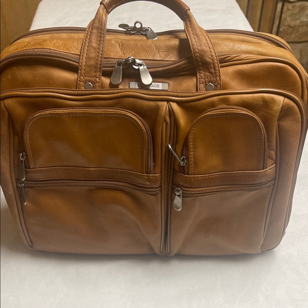 Leather Men's Vintage Leather briefcase - Picture 3 of 8